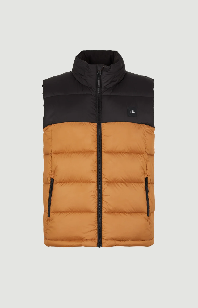 O'RIGINALS PUFFER VEST RICH CARAMEL COLOR BLOCK
