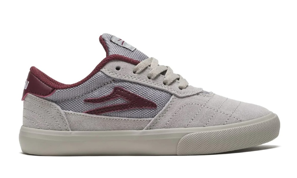 CAMBRIDGE KIDS GREY/BURGUNDY SUEDE