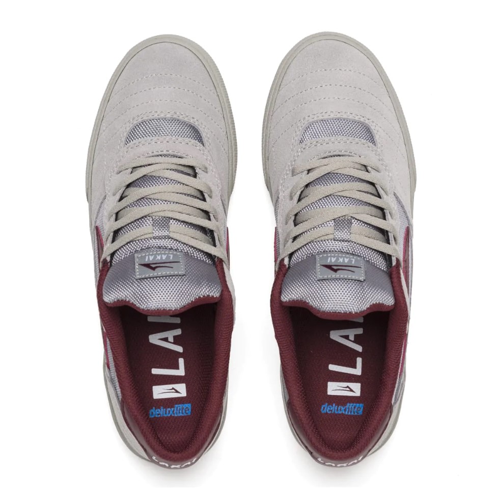 CAMBRIDGE GREY/BURGUNDY SUEDE