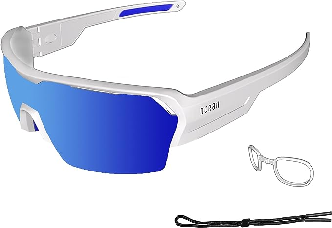 OCE RACE MATTE WHITE REVO BLUE LENS