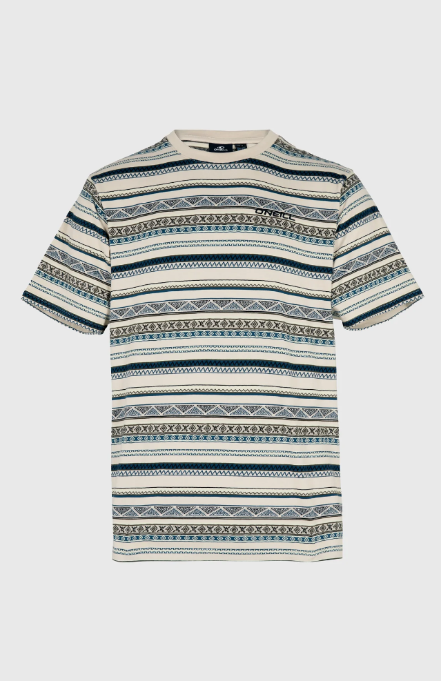 IKAT JACQUARD T-SHIRT GREY STRIPE